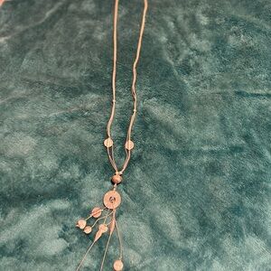 Lia Sophia silver Necklace with Pendant and Tassel Design